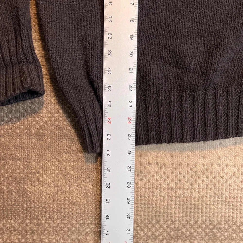 Vintage Polo Ralph Lauren Mens Small Black Knit Crewneck Sweater Red Pony Logo - Picture 5 of 5